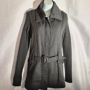 Glimmer by J.J. Basics, long sweater jacket, grey in size XL